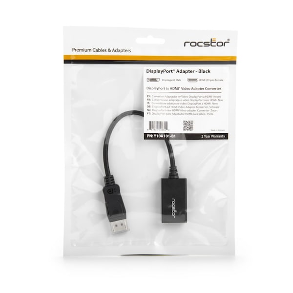Rocstor Displayport To Hdmi Adapter - 1 X Displ Y10A101-B1